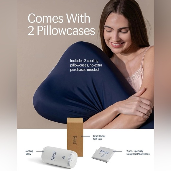 REST Evercool Cooling 1 PC Pillow Instant Cool-to-Touch WHITE HIGH 26x15.8x4.7 - Picture 6 of 7